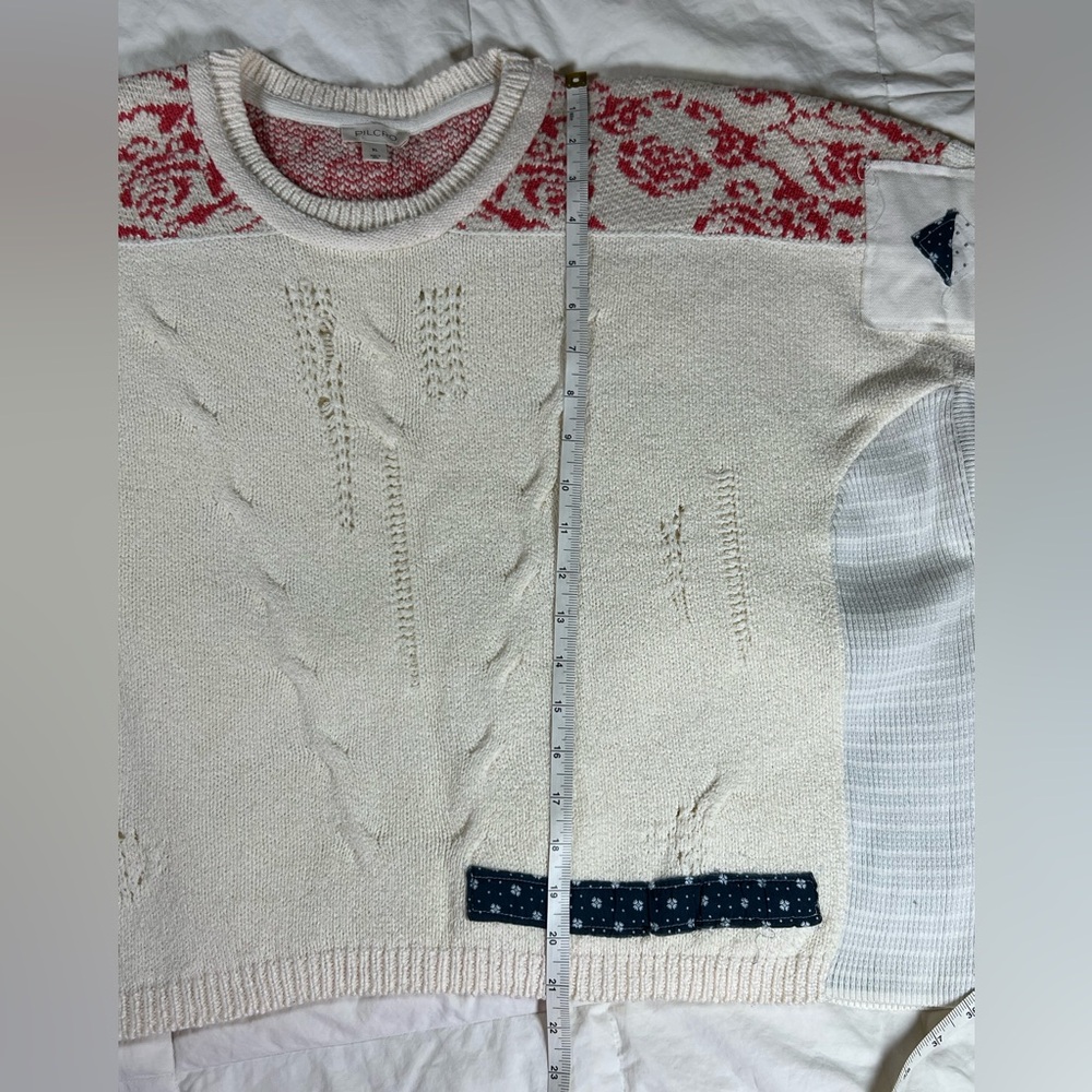 NWOT Anthropologie Pilcro Crew Neck Patch Sweater - Picture 9 of 9